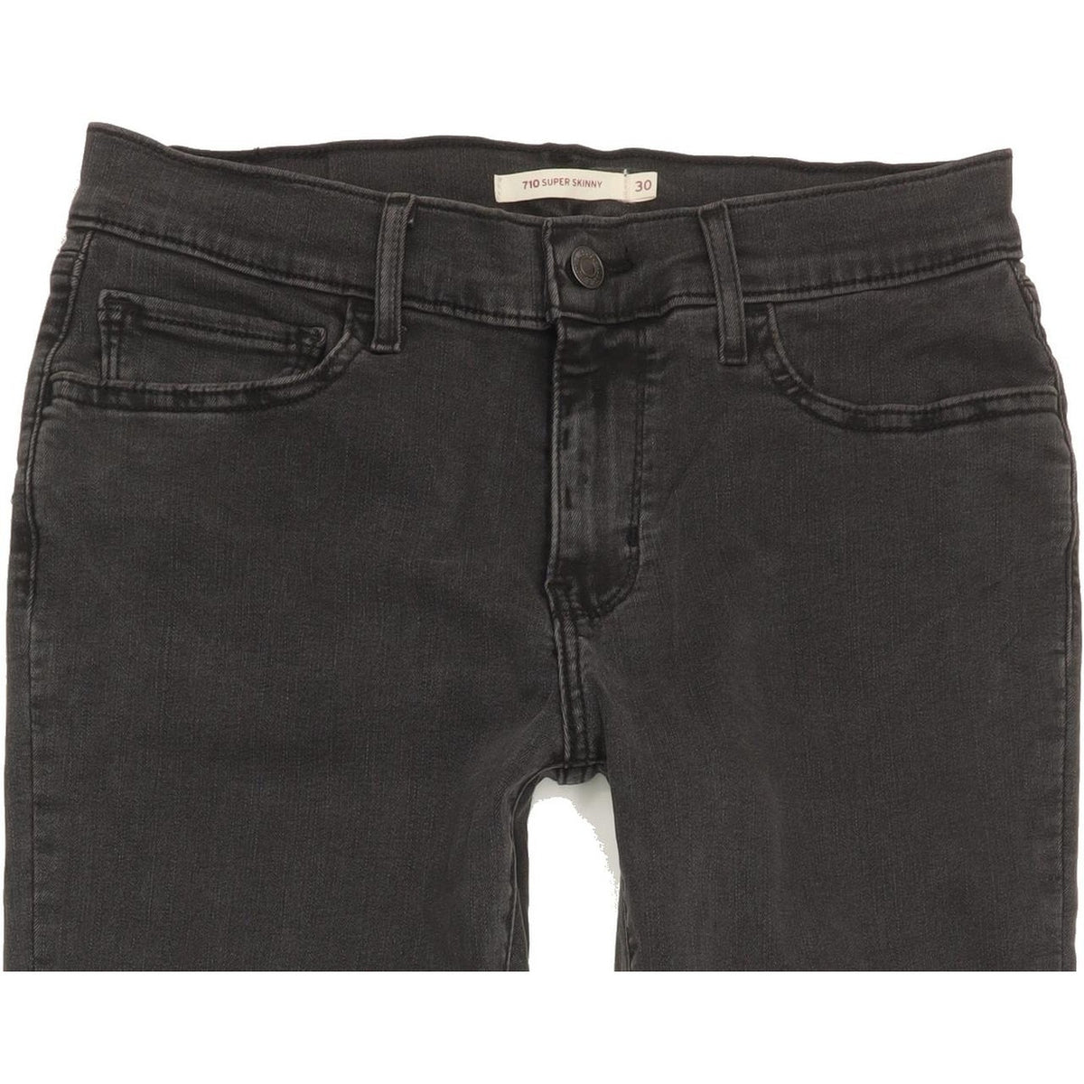 Levi's 710 Super Women Black Skinny Slim Stretch Jeans W30 L32