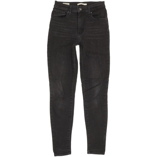 Levi's Mile Charcoal Skinny Slim Stretch Jeans High Waisted W27 L30