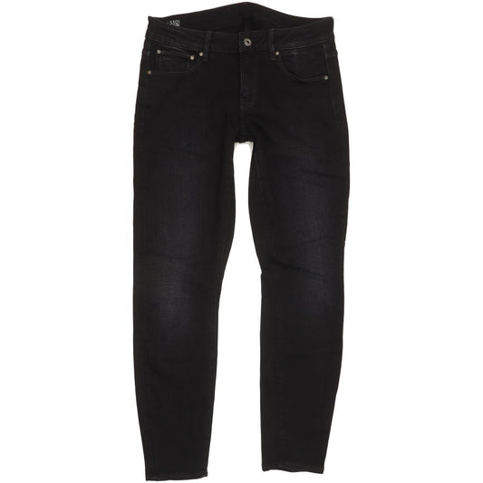 G-Star 3301 Women Black Skinny Slim Stretch Jeans W32 L29
