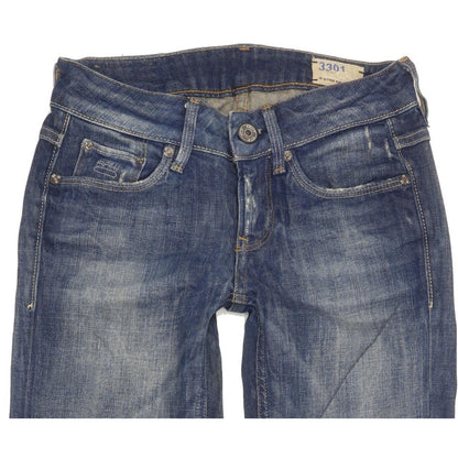 G-Star 3301 Women Blue Skinny Slim Stretch Jeans W24 L32