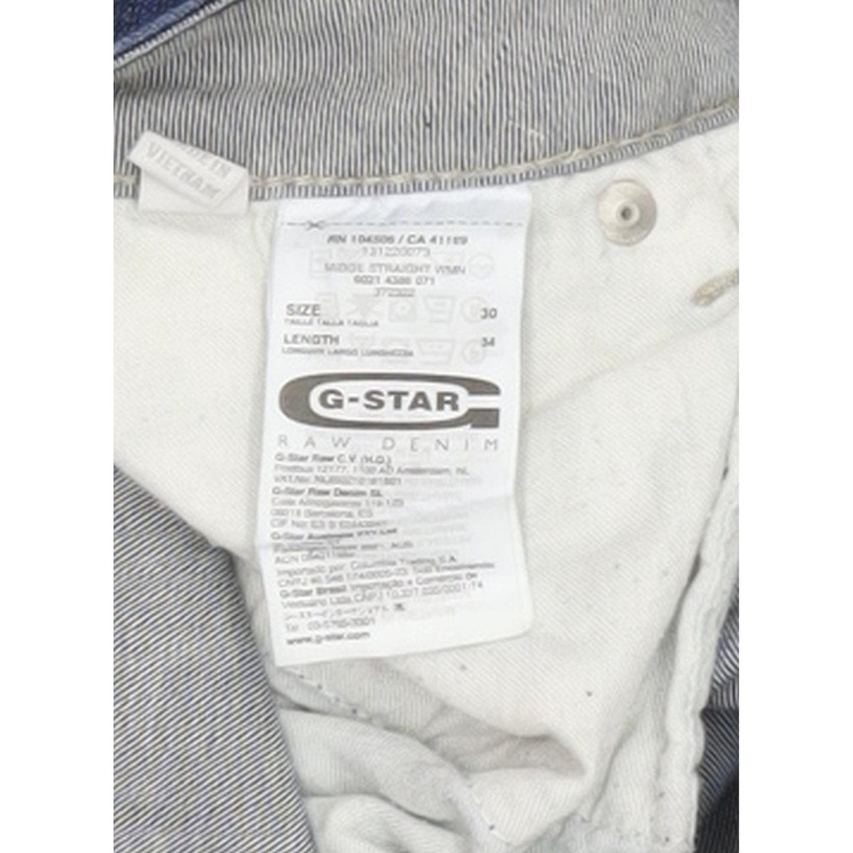 G-Star Midge Women Blue Straight Slim Stretch Jeans W30 L34