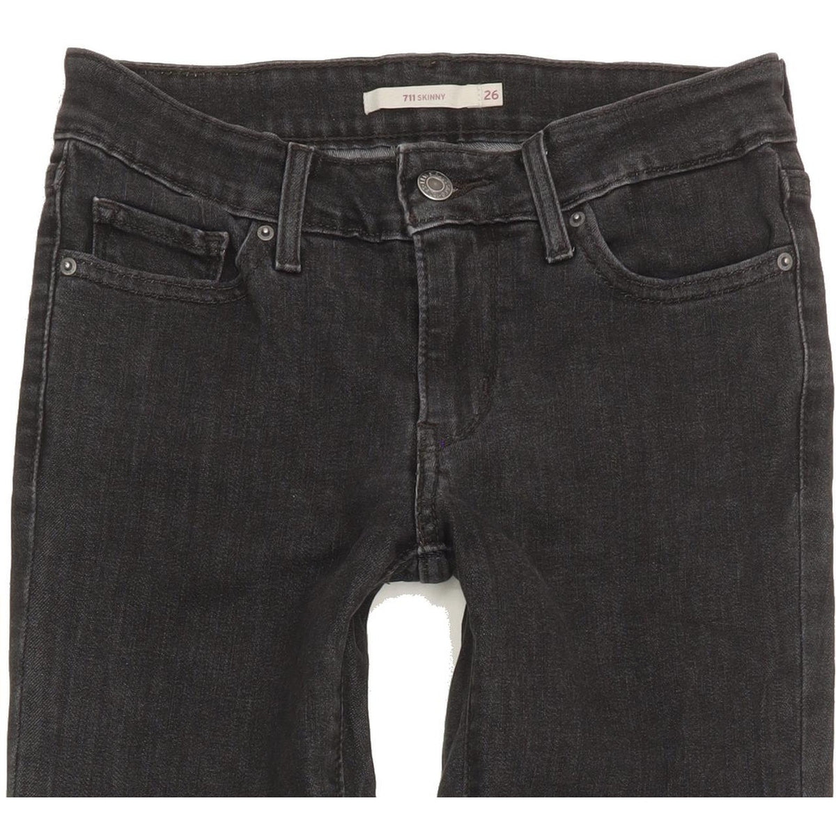 Levi's 711 Women Black Skinny Slim Stretch Jeans W26 L32