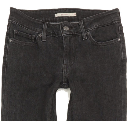 Levi's 711 Women Black Skinny Slim Stretch Jeans W26 L32