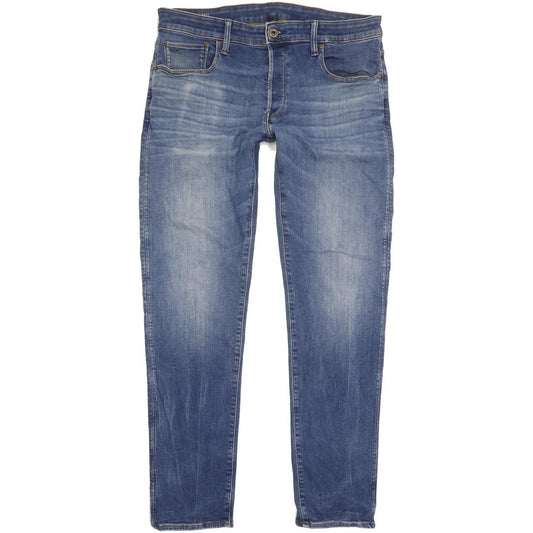 G-Star 3301 Men Blue Straight Slim Stretch Jeans W36 L32