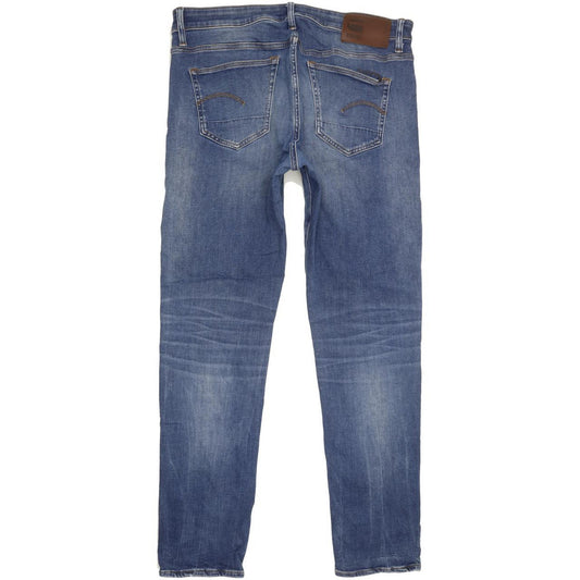 G-Star 3301 Men Blue Straight Slim Stretch Jeans W36 L32