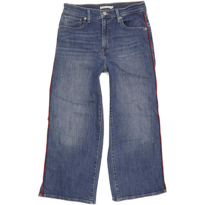 Levi's Mile Blue Wide-Leg Slim Cropped Stretch Jeans High Waisted W28 L25