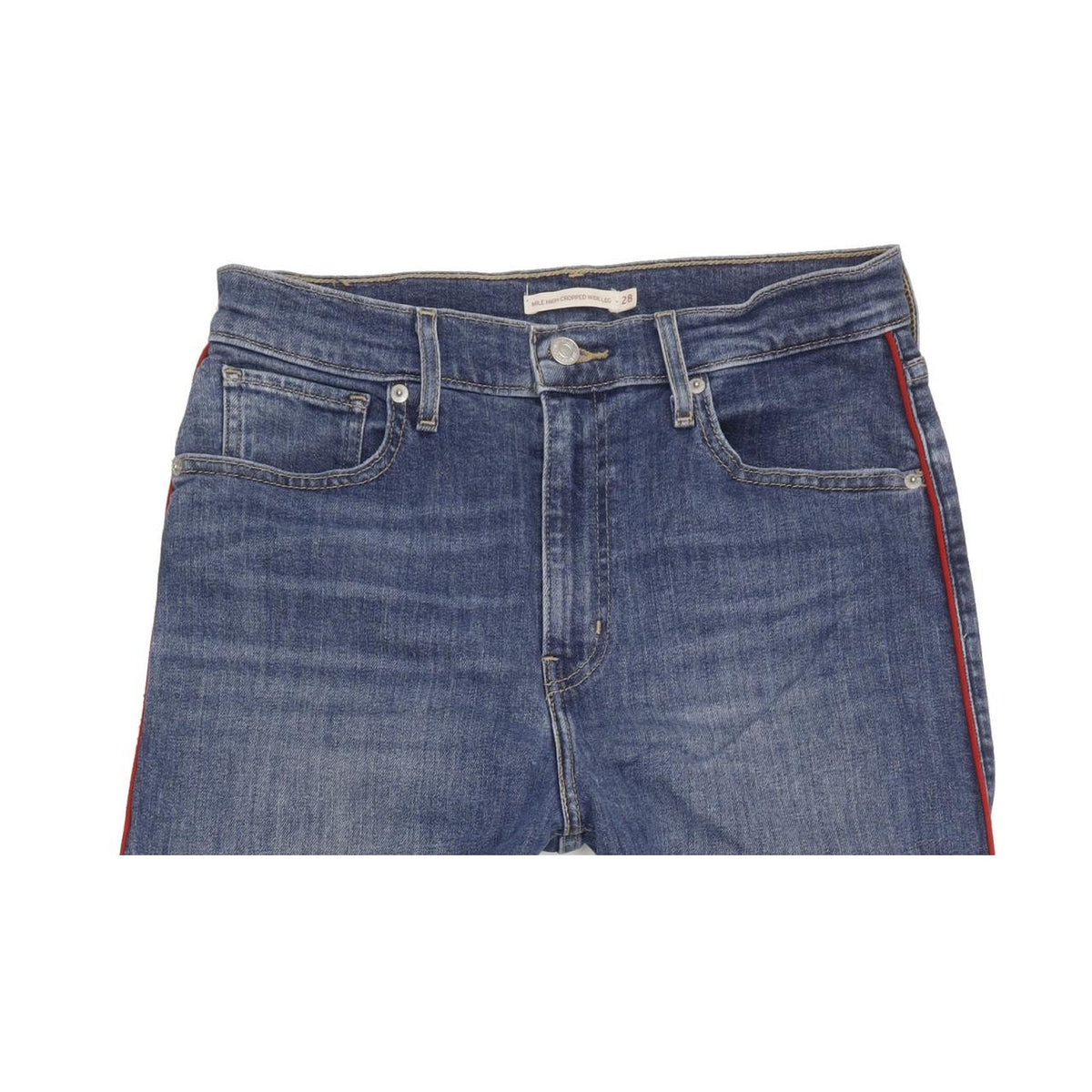 Levi's Mile Blue Wide-Leg Slim Cropped Stretch Jeans High Waisted W28 L25