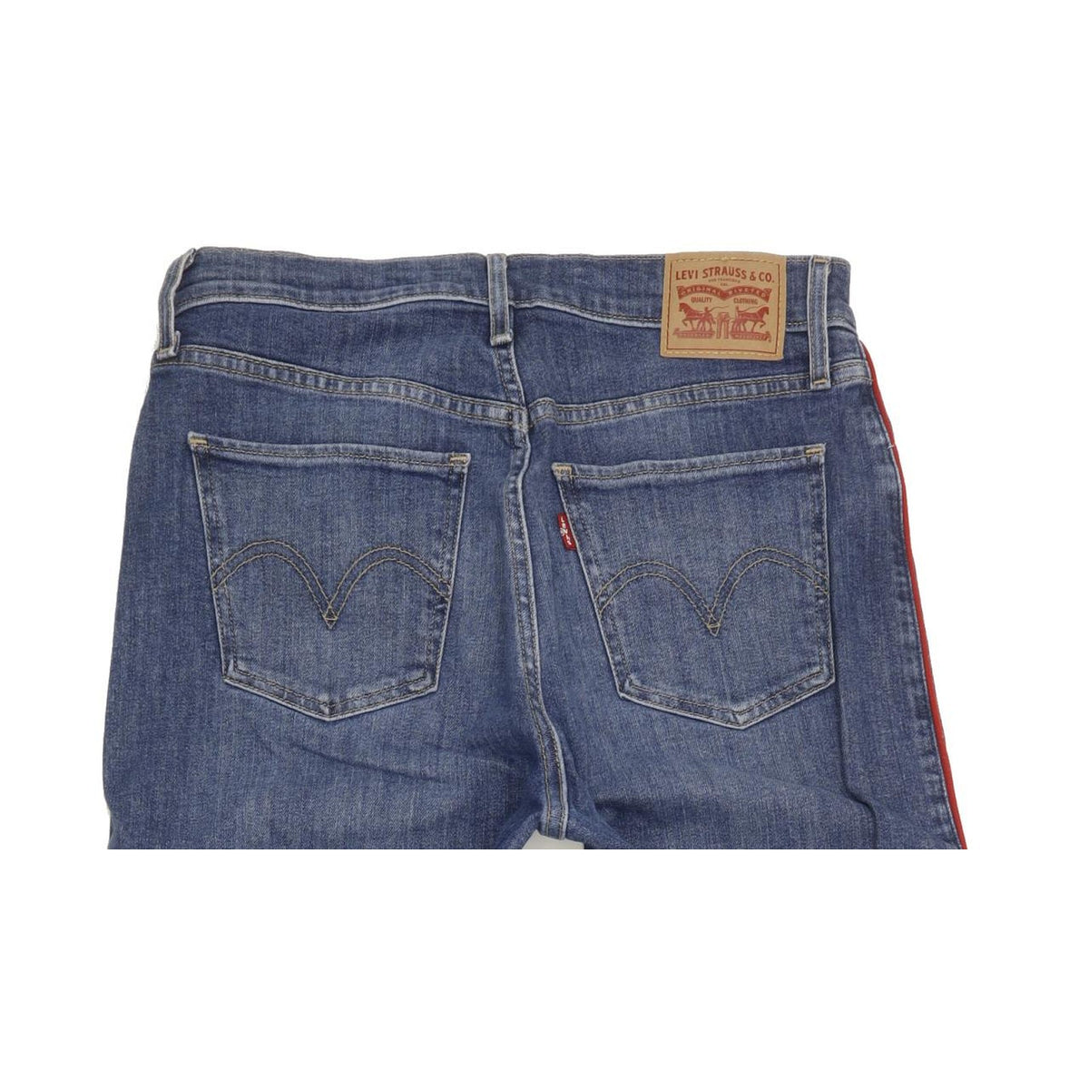 Levi's Mile Blue Wide-Leg Slim Cropped Stretch Jeans High Waisted W28 L25