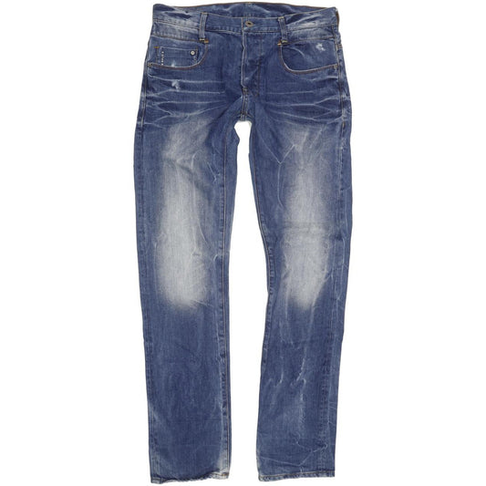 G-Star New Radar Men Blue Straight Slim Jeans W34 L34