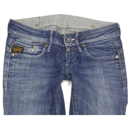 G-Star Midge Women Blue Straight Slim Stretch Jeans W26 L30