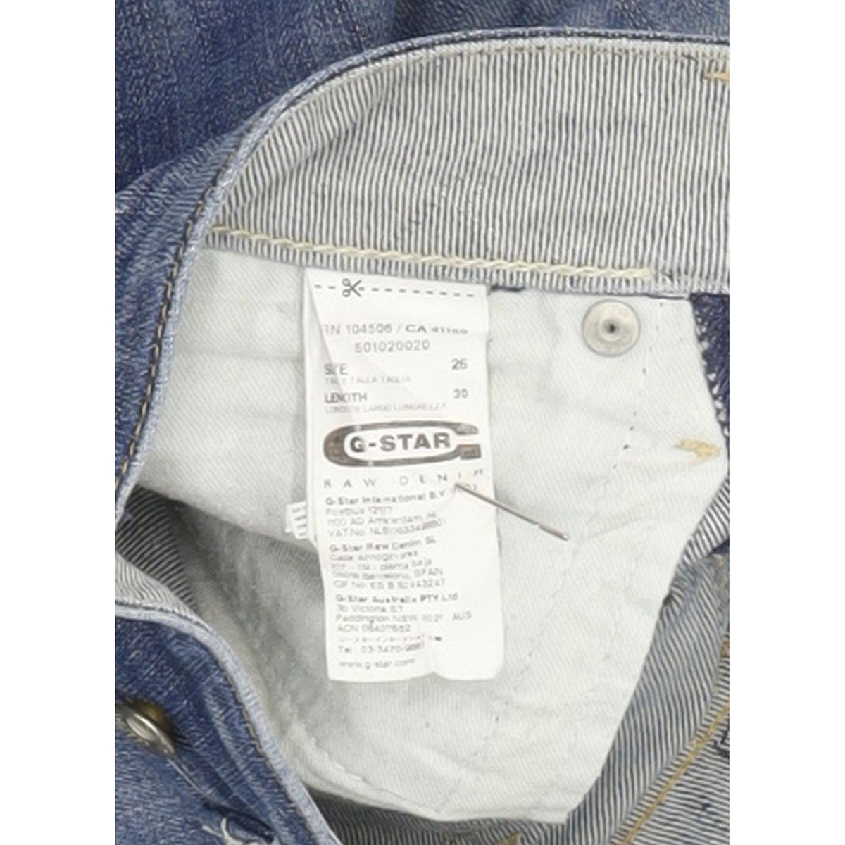 G-Star Midge Women Blue Straight Slim Stretch Jeans W26 L30