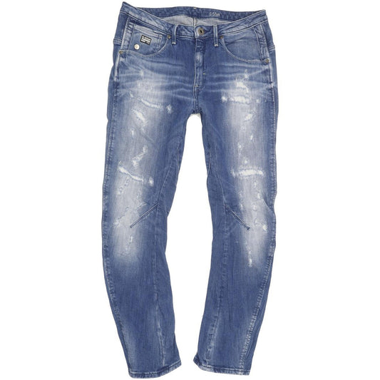 G-Star Women Blue Tapered Loose Boyfriend Stretch Jeans W28 L29
