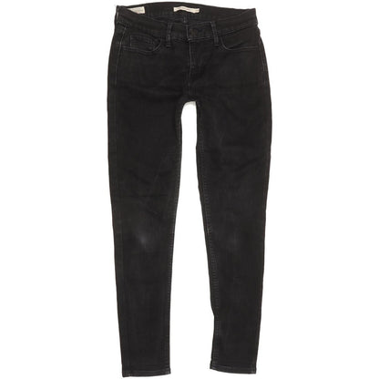 Levi's 710 Super Women Black Skinny Slim Stretch Jeans W28 L27
