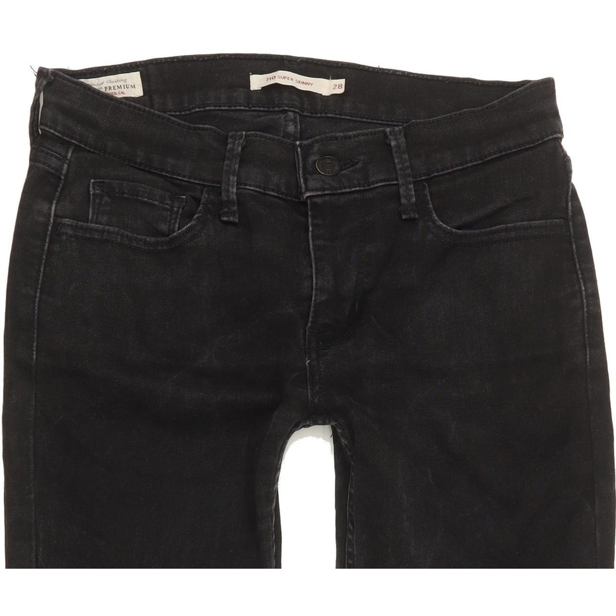 Levi's 710 Super Women Black Skinny Slim Stretch Jeans W28 L27