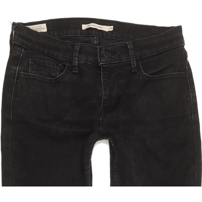 Levi's 710 Super Women Black Skinny Slim Stretch Jeans W28 L27