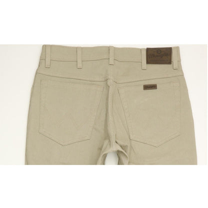 Wrangler Durable Quality Men Beige Straight Regular Stretch Jeans W33 L30