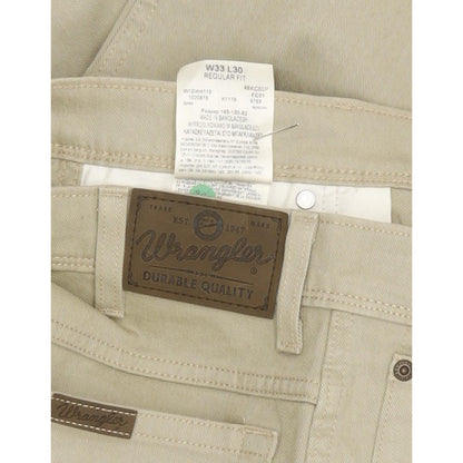 Wrangler Durable Quality Men Beige Straight Regular Stretch Jeans W33 L30