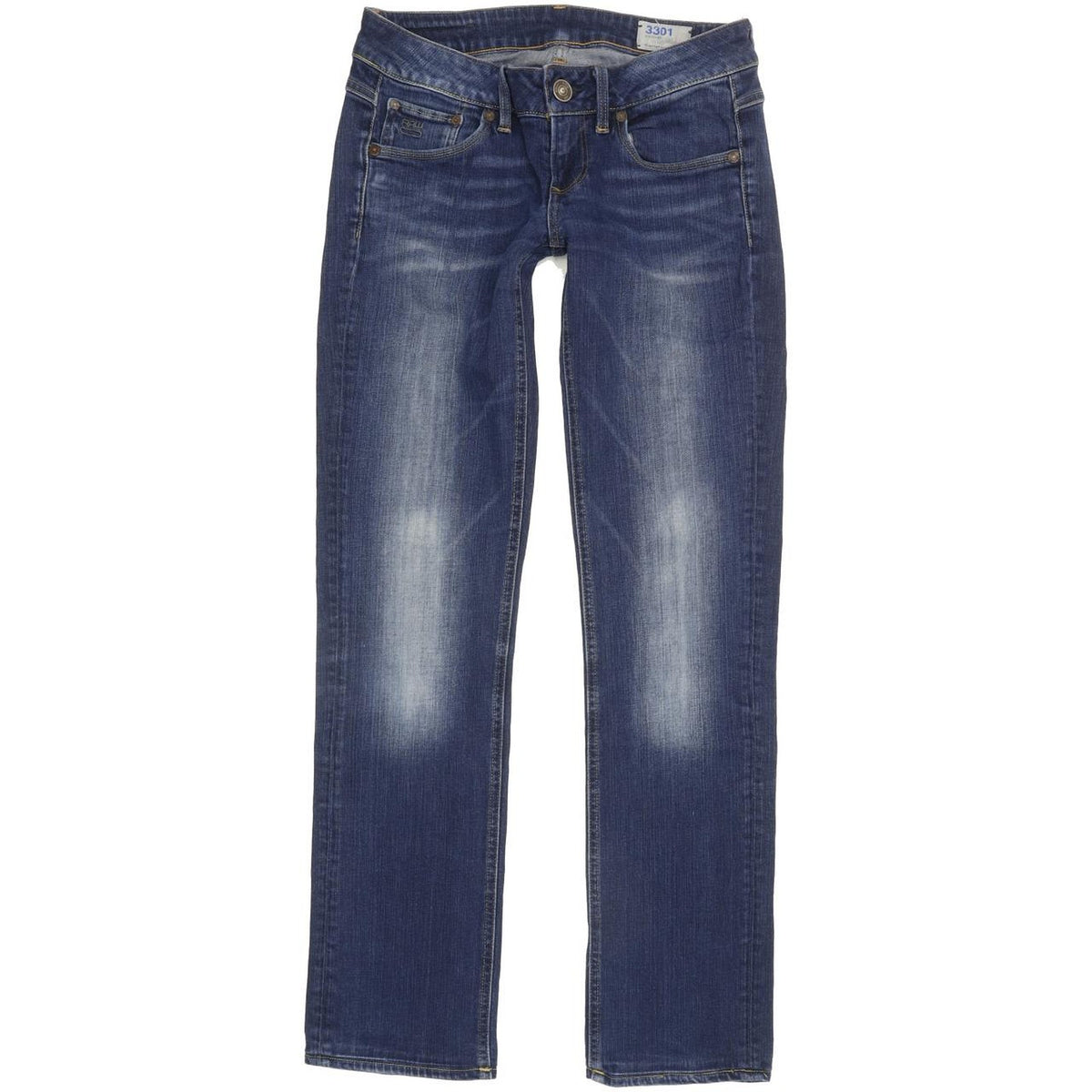 G-Star 3301 Women Blue Straight Slim Stretch Jeans W27 L29