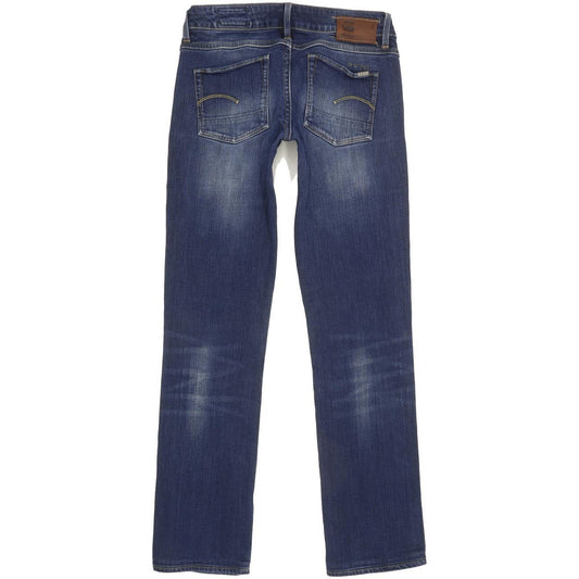 G-Star 3301 Women Blue Straight Slim Stretch Jeans W27 L29