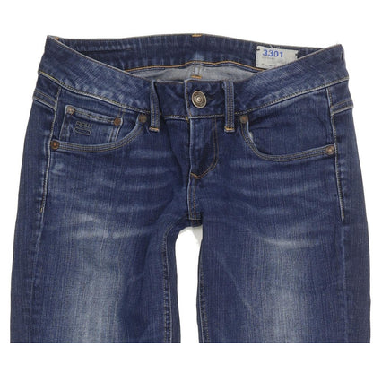 G-Star 3301 Women Blue Straight Slim Stretch Jeans W27 L29