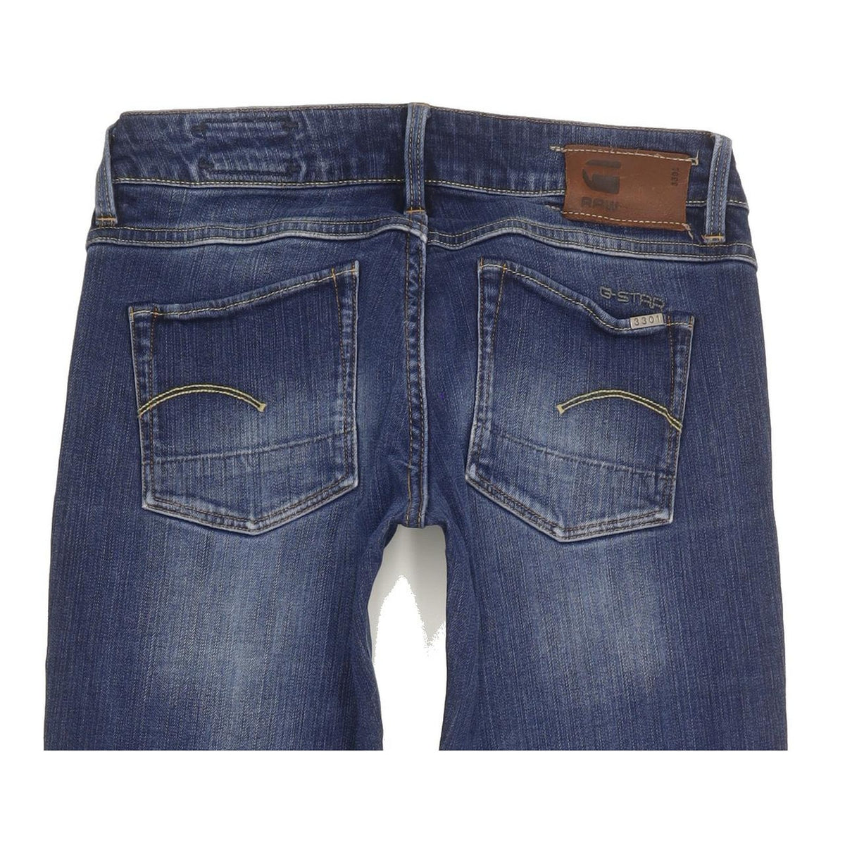 G-Star 3301 Women Blue Straight Slim Stretch Jeans W27 L29