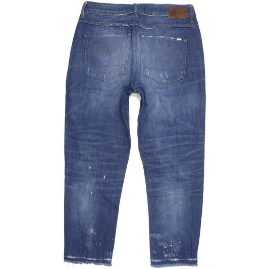 G-Star 3301 Women Blue Straight Regular Boyfriend Stretch Jeans W28 L34