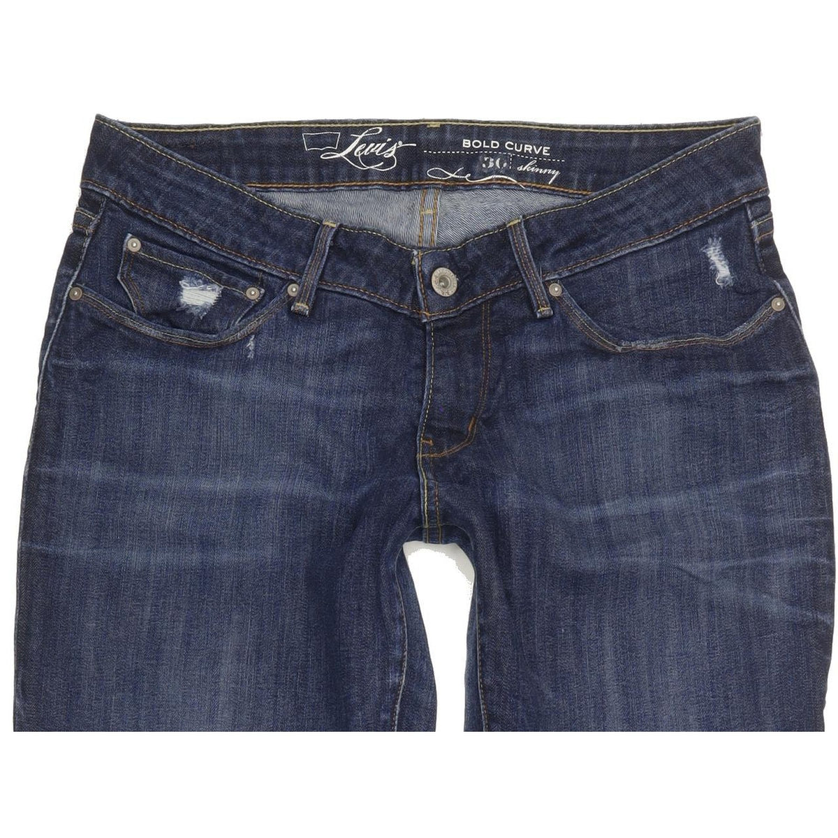 Levi's Bold Curve Women Blue Straight Slim Stretch Jeans W30 L34