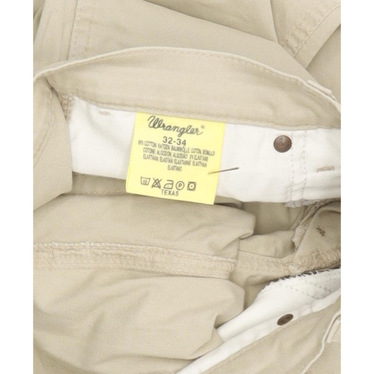 Wrangler Texas Men Beige Straight Regular Stretch Jeans W32 L31