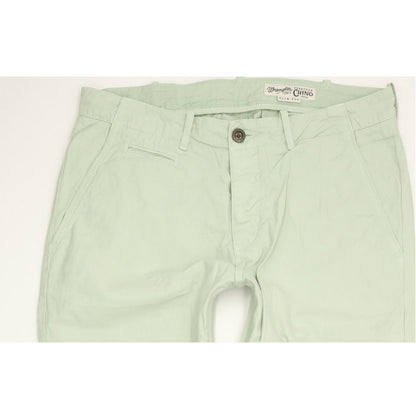 Wrangler Men Green Straight Slim Chino Stretch Jeans W32 L33