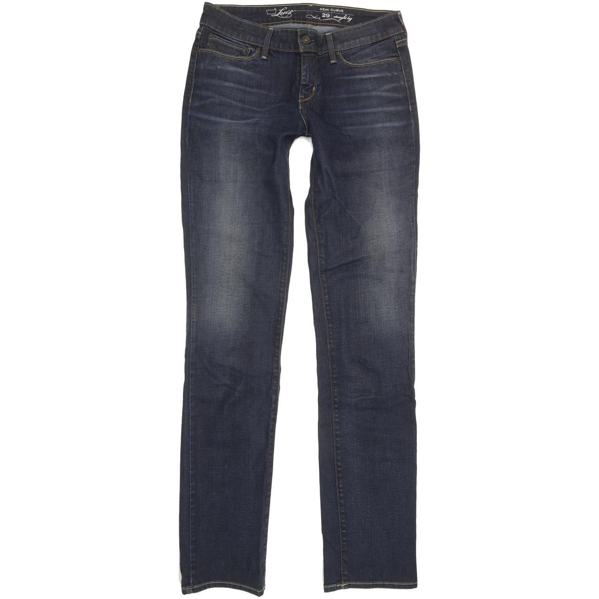 Levi's Demi Curve Women Blue Straight Slim Stretch Jeans W29 L36