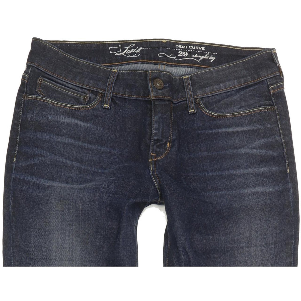 Levi's Demi Curve Women Blue Straight Slim Stretch Jeans W29 L36