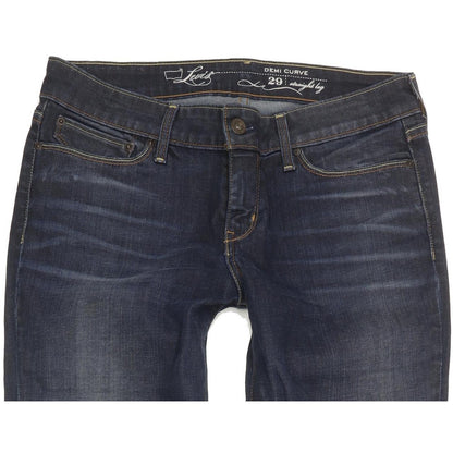 Levi's Demi Curve Women Blue Straight Slim Stretch Jeans W29 L36