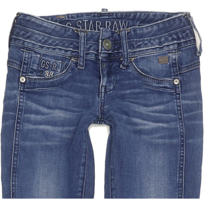 G-Star Cooper Women Blue Skinny Slim Stretch Jeans W26 L34