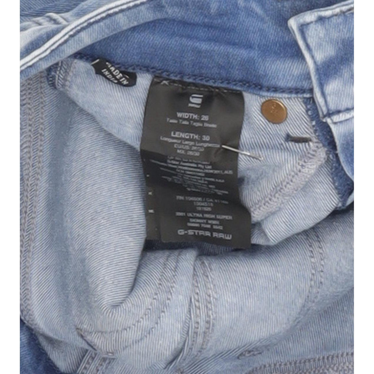 G-Star 3301 Ultra Women Blue Skinny Slim Stretch Jeans W26 L28