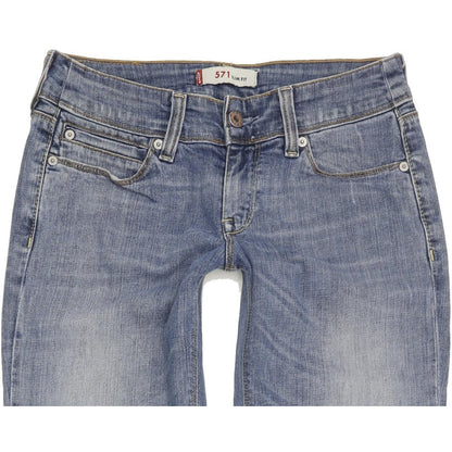 Levi's 571 Women Blue Straight Slim Stretch Jeans W29 L34