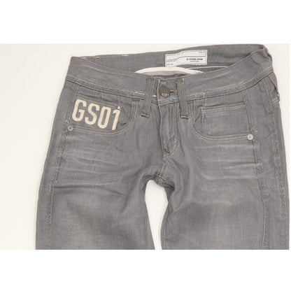 G-Star Saville Women Grey Straight Slim Stretch Jeans W26 L32