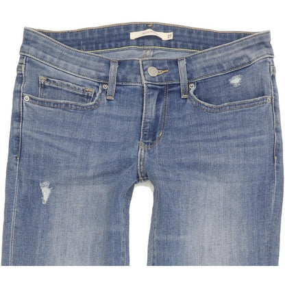 Levi's 711 Women Blue Skinny Slim Stretch Jeans W27 L28