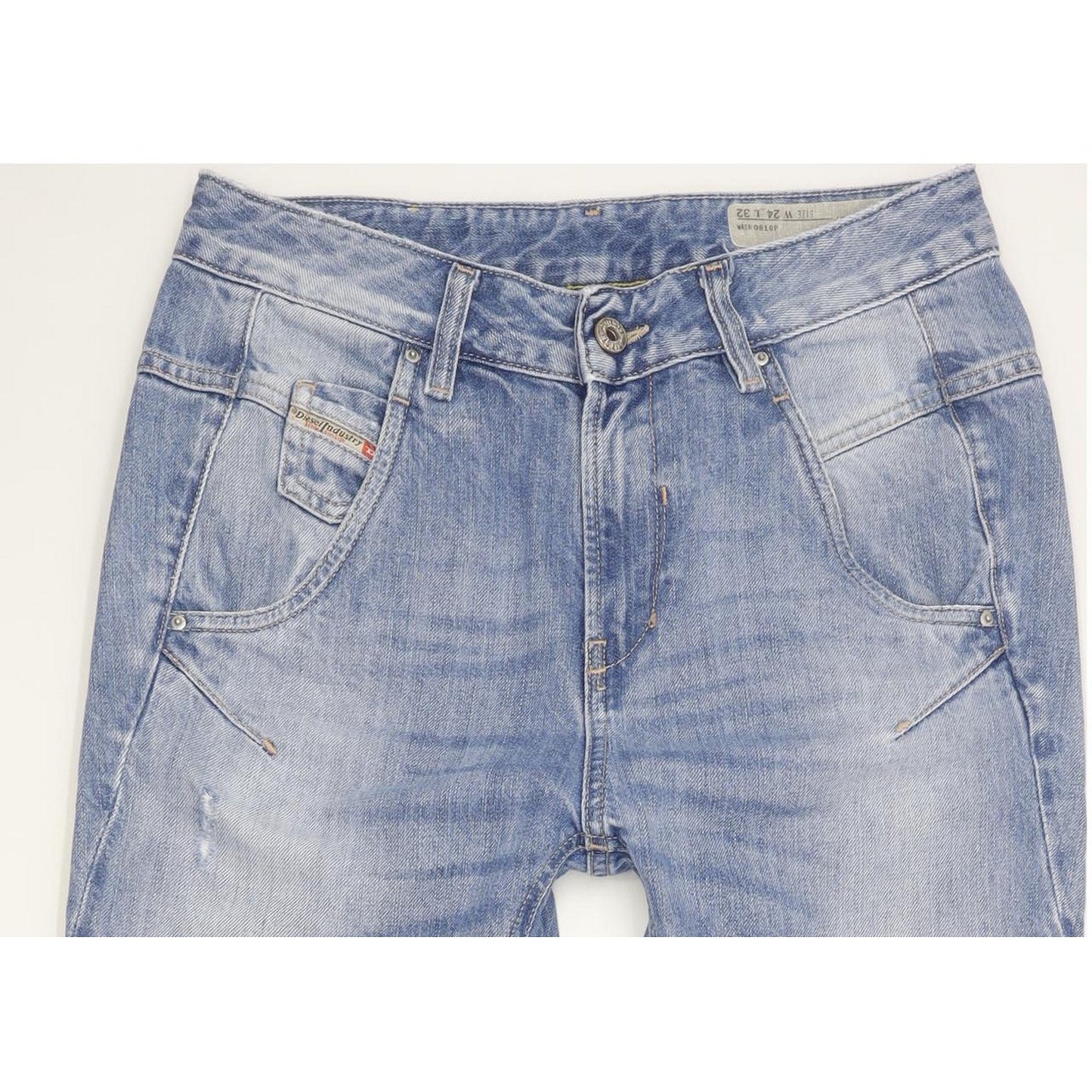 Diesel Fayza 0816P Blue Tapered Relaxed Boyfriend Jeans High Waisted W24 L30