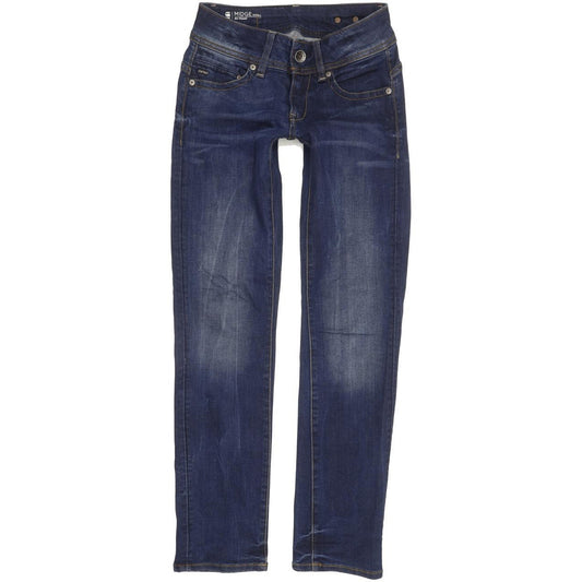 G-Star Midge Saddle Women Blue Straight Slim Stretch Jeans W24 L28