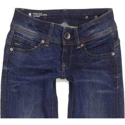 G-Star Midge Saddle Women Blue Straight Slim Stretch Jeans W24 L28