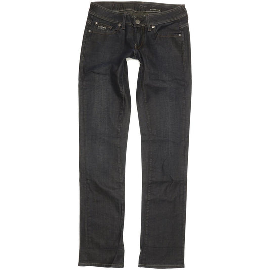 G-Star New Reese Women Navy Straight Slim Stretch Jeans W28 L33
