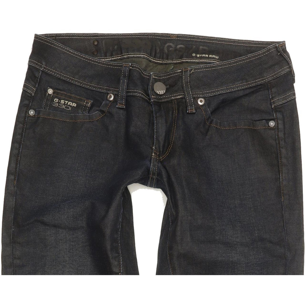 G-Star New Reese Women Navy Straight Slim Stretch Jeans W28 L33