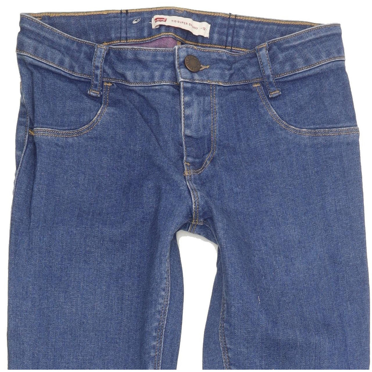 Levi's 710 Super Kids Women Blue Skinny Slim Stretch Jeans W24 L28