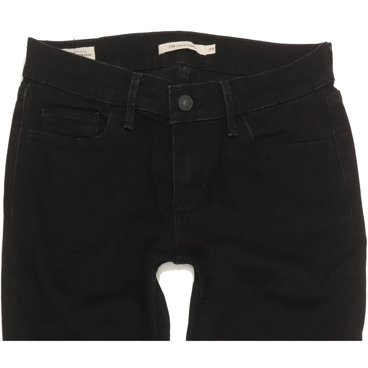 Levi's 710 Super Women Black Skinny Slim Stretch Jeans W29 L31