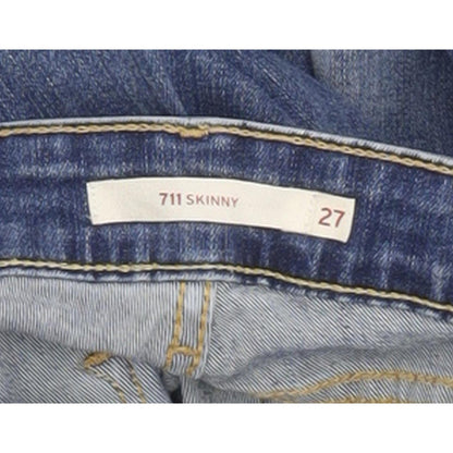 Levi's 711 Women Blue Skinny Slim Stretch Jeans W27 L32