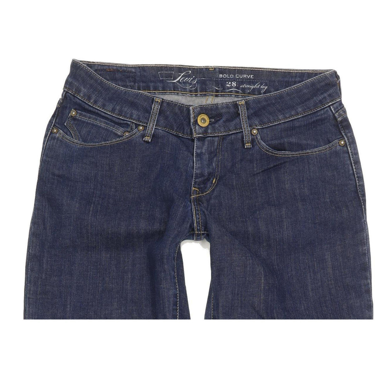 Levi's Bold Curve Women Blue Straight Slim Stretch Jeans W28 L32