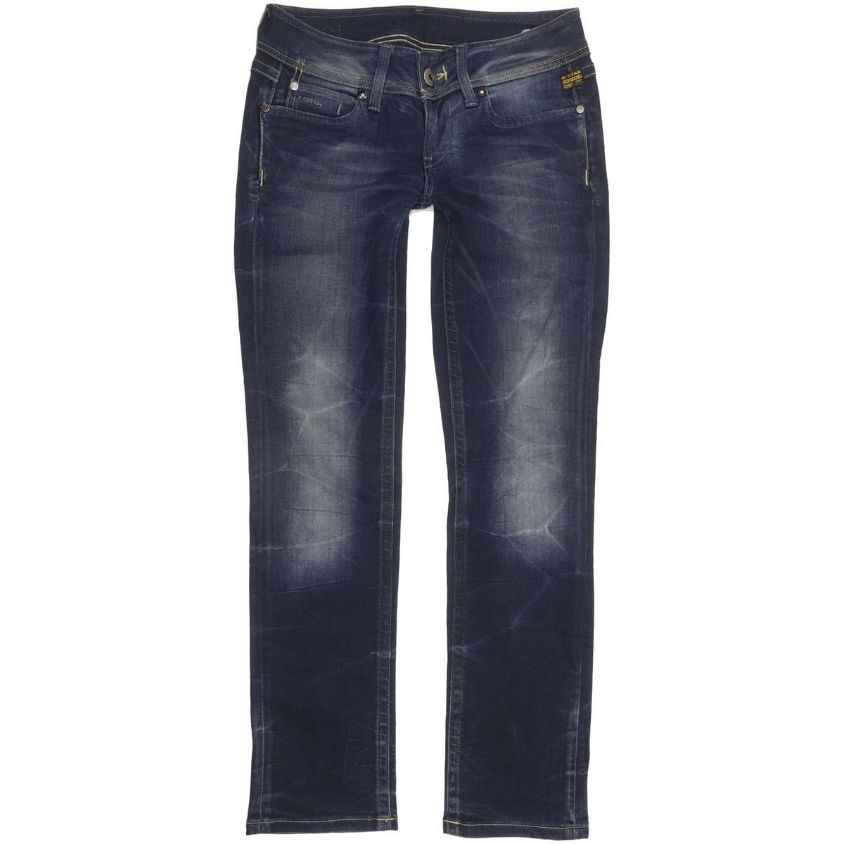 G-Star Ford Women Blue Straight Slim Stretch Jeans W27 L29