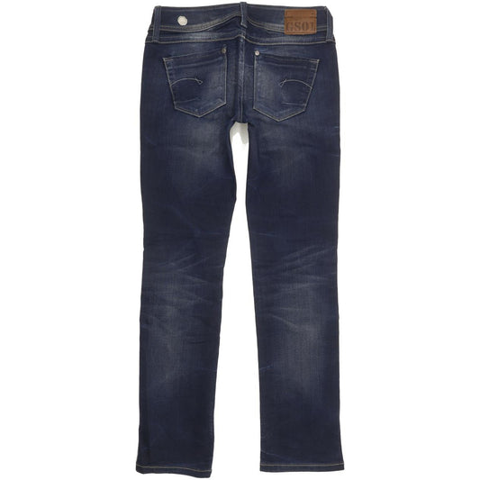 G-Star Ford Women Blue Straight Slim Stretch Jeans W27 L29