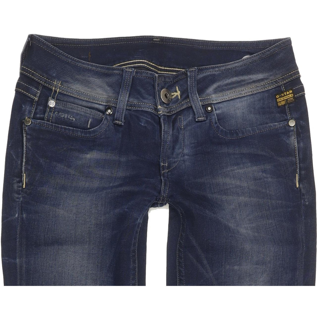 G-Star Ford Women Blue Straight Slim Stretch Jeans W27 L29