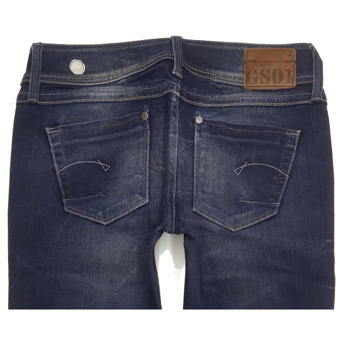 G-Star Ford Women Blue Straight Slim Stretch Jeans W27 L29